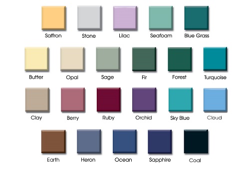 Color Chart for H-Brace Exam Table