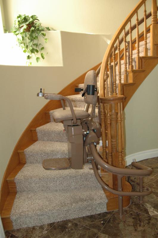 curved stair lift beginning the journey