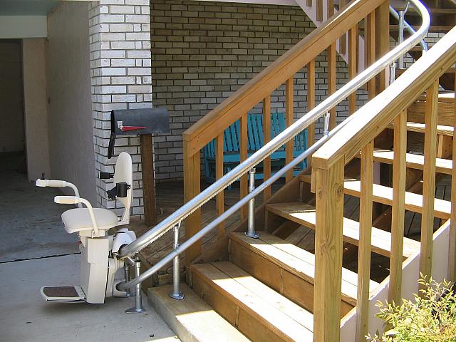 curved stair lift wrap at bottom